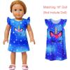 imagePerfashion UnicornMermaid Nightgowns Matching GirlsampampDolls Summer Flutter Sleeve Pajamas