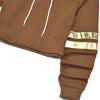 imagePerfashion Women Sweatshirt Crop Top Hoodie Long Sleeve SweatshirtsBrown054