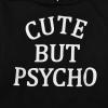 imagePerfashion Women Sweatshirt Crop Top Hoodie Long Sleeve SweatshirtsCute But Psycho