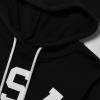 imagePerfashion Women Sweatshirt Crop Top Hoodie Long Sleeve SweatshirtsFlag Black Hoody