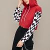 imagePerfashion Women Sweatshirt Crop Top Hoodie Long Sleeve SweatshirtsRed