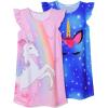 imagePerfashion 2Pack Nightgown for Girls Flutter Sleeve Mermaid Pajamas Cotton Sleepwear Dressing gownsU02 Unicorn