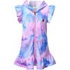imagePerfashion Swimwear Cover Up for Girls Terry Swim Cover Ups Hooded Kids Zipup CoverupsTie Dye R94