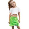 imagePerfashion Swimwear Cover Up for Girls Terry Swim Cover Ups Hooded Kids Zipup CoverupsWhitegreen