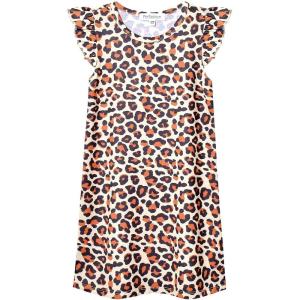 imagePerfashion Girls Nightgowns Soft Sleepwear Nightdress Flutter Sleeve KittenRabbit Pajamas 413 YearsLeopard 245
