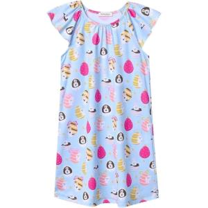 imagePerfashion Girls Nightgowns Soft Sleepwear Nightdress Flutter Sleeve KittenRabbit Pajamas 413 YearsRabbit Eggs S29