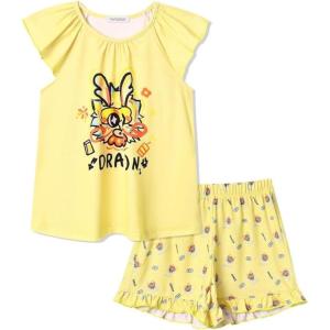 imagePerfashion Girls Pajama Sets Flutter Sleeve Ruffles Soft Pjs Size 413 Years SleepwearChina Dragon S23