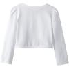 imageGirls Long Sleeve Lace Bolero Shrugs Cotton Cardigan Dress Cover UpWhite Pearl