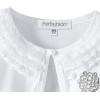 imageGirls Long Sleeve Lace Bolero Shrugs Cotton Cardigan Dress Cover UpWhite Pearl