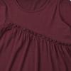 imageGirls Long Sleeve Ruffle Tops Winter Tunic Fall Tops Round Neck Blouse Solid ColorBurgundy