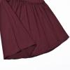 imageGirls Long Sleeve Ruffle Tops Winter Tunic Fall Tops Round Neck Blouse Solid ColorBurgundy