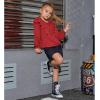 imageGirls Long Sleeve Ruffle Tops Winter Tunic Fall Tops Round Neck Blouse Solid ColorRed52