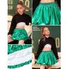 imagePerfashion Girls Bubble Skirt Metallic Puff Balloon Cute Mini Skorts Dance Outfits with Shorts 413YGreen 06914
