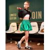 imagePerfashion Girls Bubble Skirt Metallic Puff Balloon Cute Mini Skorts Dance Outfits with Shorts 413YGreen 06914