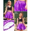 imagePerfashion Girls Bubble Skirt Metallic Puff Balloon Cute Mini Skorts Dance Outfits with Shorts 413YPurple 5914