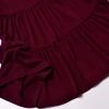 imagePerfashion Girls Long Sleeve Dresses Tiered Ruffle Swing Tunic Midi Dress 413YBurgundy