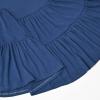 imagePerfashion Girls Long Sleeve Dresses Tiered Ruffle Swing Tunic Midi Dress 413YNavy Blue