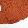 imagePerfashion Girls Long Sleeve Dresses Tiered Ruffle Swing Tunic Midi Dress 413YRed Brown