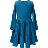 imagePerfashion Girls Long Sleeve Dresses Tiered Ruffle Swing Tunic Midi Dress 413YTeal 04899