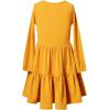 imagePerfashion Girls Long Sleeve Dresses Tiered Ruffle Swing Tunic Midi Dress 413YYellow
