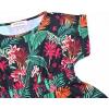 imagePerfashion Girls Summer Dresses Printed Casual Loose Sundress Smocked Waist RollSleeveBlack Hawaiian 18b