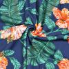 imagePerfashion Girls Summer Dresses Printed Casual Loose Sundress Smocked Waist RollSleeveDark Green Hawaiian 13b