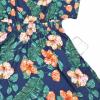 imagePerfashion Girls Summer Dresses Printed Casual Loose Sundress Smocked Waist RollSleeveDark Green Hawaiian 13b