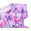 imagePerfashion Girls Summer Dresses Printed Casual Loose Sundress Smocked Waist RollSleeveFlamingo Tropical K38