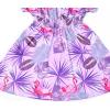 imagePerfashion Girls Summer Dresses Printed Casual Loose Sundress Smocked Waist RollSleeveFlamingo Tropical K38