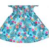 imagePerfashion Girls Summer Dresses Printed Casual Loose Sundress Smocked Waist RollSleeveGreen Tropical Q00