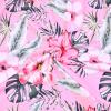 imagePerfashion Girls Summer Dresses Printed Casual Loose Sundress Smocked Waist RollSleeveLight Pink Hawaiian 11b