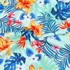 imagePerfashion Girls Summer Dresses Printed Casual Loose Sundress Smocked Waist RollSleeveMint Green Hawaiian 19b