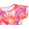 imagePerfashion Girls Summer Dresses Printed Casual Loose Sundress Smocked Waist RollSleeveOrange Tropical Flowers K34
