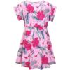 imagePerfashion Girls Summer Dresses Printed Casual Loose Sundress Smocked Waist RollSleevePink Hawaiian 15b