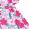 imagePerfashion Girls Summer Dresses Printed Casual Loose Sundress Smocked Waist RollSleevePink Hawaiian 15b