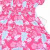imagePerfashion Girls Summer Dresses Printed Casual Loose Sundress Smocked Waist RollSleevePink Tropical Flowers U92