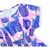 imagePerfashion Girls Summer Dresses Printed Casual Loose Sundress Smocked Waist RollSleeveTiedye Pineapple G72