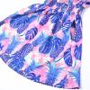 imagePerfashion Girls Summer Dresses Printed Casual Loose Sundress Smocked Waist RollSleeveTiedye Pineapple G72