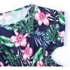 imagePerfashion Girls Summer Dresses Printed Casual Loose Sundress Smocked Waist RollSleeveTropical Plants G63