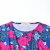 imagePerfashion Girls Summer Dresses Printed Casual Loose Sundress Smocked Waist RollSleeveTropical Plants Navy Blue K39