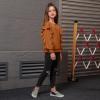 imagePerfashion Girls Sweatshirt Ruffle Trim Long Sleeve Pullover Solid Drop Shoulder Hoodie Fall Winter 413YBrown