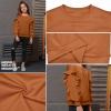 imagePerfashion Girls Sweatshirt Ruffle Trim Long Sleeve Pullover Solid Drop Shoulder Hoodie Fall Winter 413YBrown