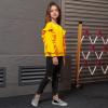 imagePerfashion Girls Sweatshirt Ruffle Trim Long Sleeve Pullover Solid Drop Shoulder Hoodie Fall Winter 413YYellow