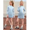 imagePerfashion Girls Tennis Dress 14 Zip Golf Outfit Builtin Bra ampamp Shorts Pickleball Athletic Dress Workout Pockets 413YBaby Blue 08952