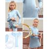 imagePerfashion Girls Tennis Dress 14 Zip Golf Outfit Builtin Bra ampamp Shorts Pickleball Athletic Dress Workout Pockets 413YBaby Blue 08952