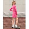 imagePerfashion Girls Tennis Dress 14 Zip Golf Outfit Builtin Bra ampamp Shorts Pickleball Athletic Dress Workout Pockets 413YHot Pink 17952