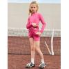 imagePerfashion Girls Tennis Dress 14 Zip Golf Outfit Builtin Bra ampamp Shorts Pickleball Athletic Dress Workout Pockets 413YHot Pink 17952