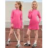 imagePerfashion Girls Tennis Dress 14 Zip Golf Outfit Builtin Bra ampamp Shorts Pickleball Athletic Dress Workout Pockets 413YHot Pink 17952
