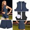 imagePerfashion Girls Tennis Dress 14 Zip Golf Outfit Builtin Bra ampamp Shorts Pickleball Athletic Dress Workout Pockets 413YNavy Blue09424