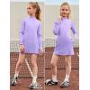 imagePerfashion Girls Tennis Dress 14 Zip Golf Outfit Builtin Bra ampamp Shorts Pickleball Athletic Dress Workout Pockets 413YPurple 61952